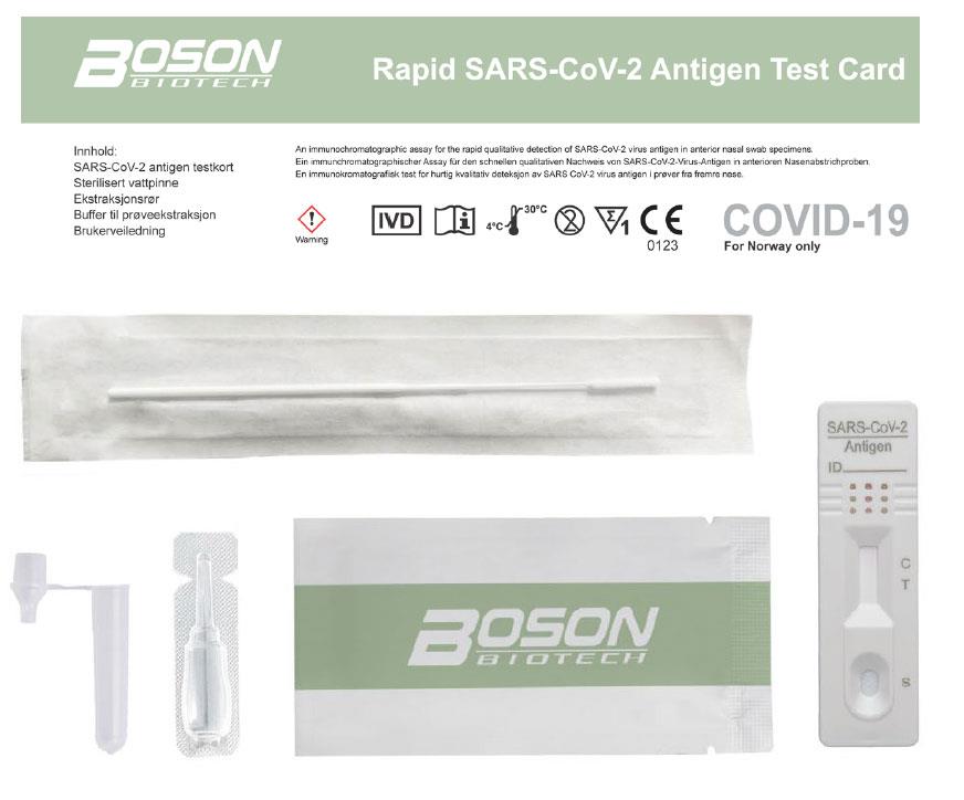 9433741 Boson Biotech IN40C5-2 SARS-CoV-2 antigen hurtigtest Boson Covid-19 hurtigtest/selvtest