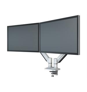 Skjermarm KENSON Twin Gasslift LCD Sølv Flatskjermarm for 2 skjermer 