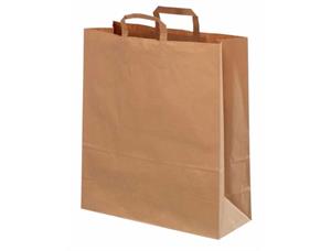 Topcraft ® papirpose med flate håndtak 450 x 170 x 480 mm | 100 gr | brun kraft 