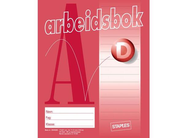 Arbeidsbok 17x21 80g 24bl 11,5mm linjert 