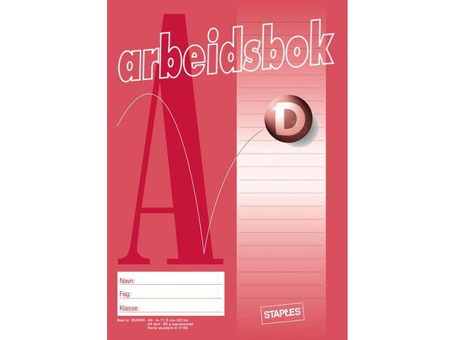 354038  354038 Arbeidsbok A4 80g 24bl 11,5mm linjer 