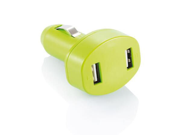 Dobbel USB-Lader til Bilen grønn 