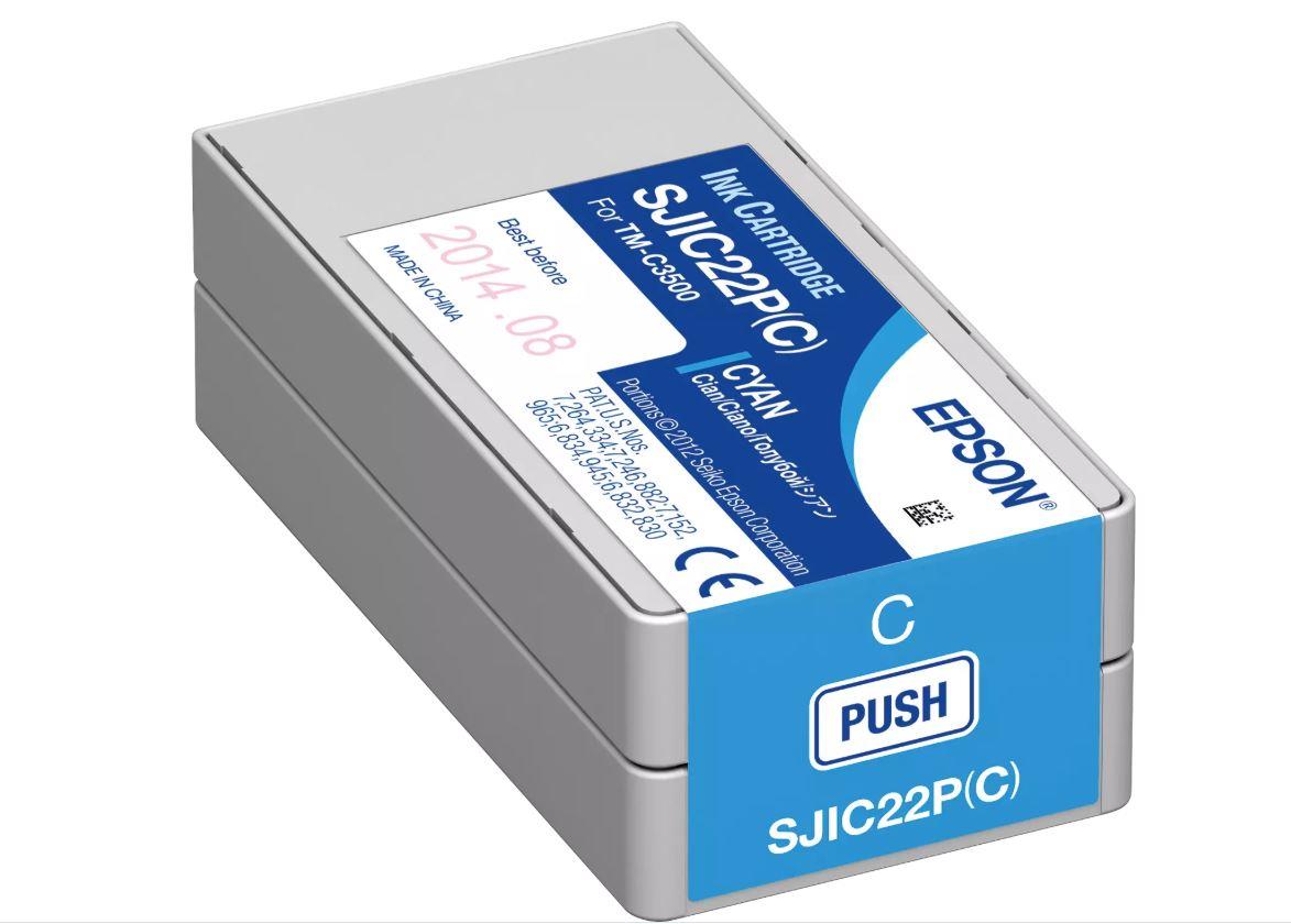 9441220 Epson SJIC22P(C) Epson blekkpatron for TM-C3500 Cyan 