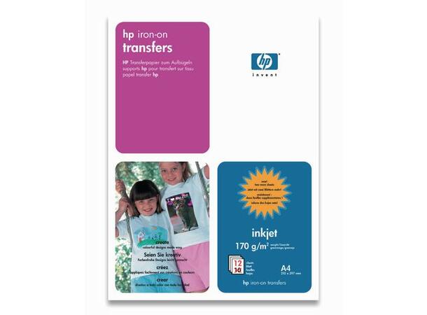 Fotopapir HP C6050A T-shirt tr A4 (12 stk) | Til påtrykk på T-skjorte 