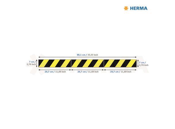 HERMA Etikett "Gulv markering" sort/gul Informasjonsetikett for gulvmarkering(5) 