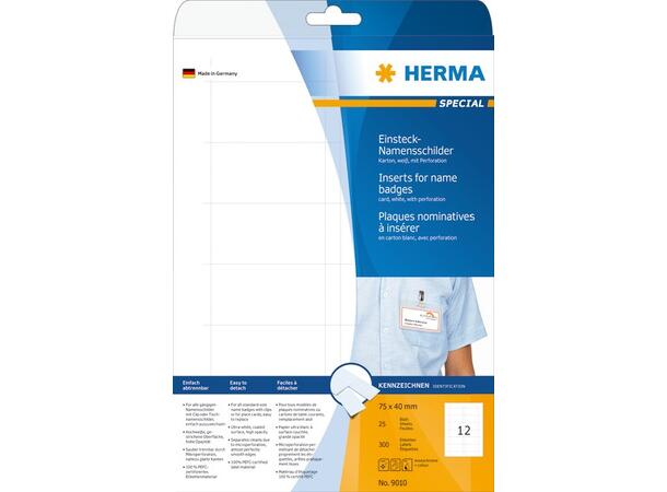 Herma Navneskilt Innstikk 75x40 Herma A4 pakke med 25 stk 