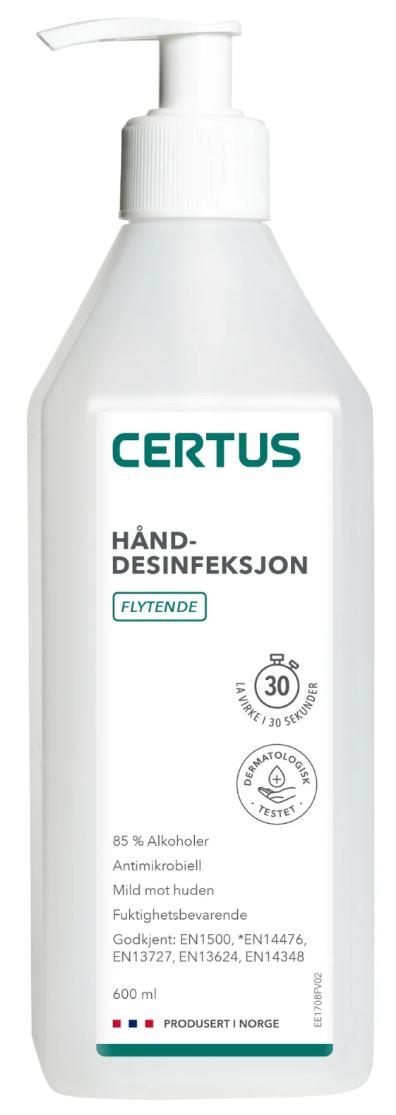9444977   H&#229;ndesinfeksjon Certus 85% gel 600ml(12) 
