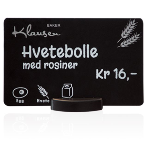 Kortholder-Evolis sort liten bordmodell. Skråstilt kortholder for kort (pk 20)