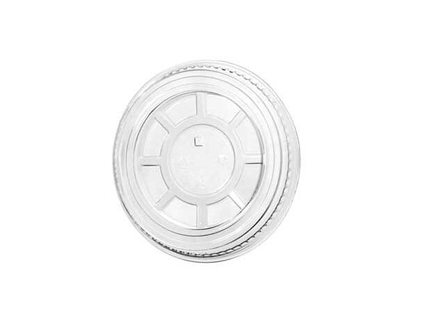 Lokk flate i rPET til beger78mm u. hull (eske 2500 stk) 