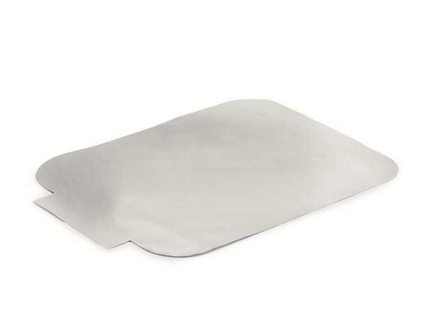 Lokk til aluminiumsform 141 x 116 mm Alubelagt / hvitt kartonglokk (1600 stk) 