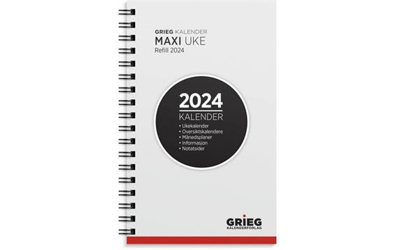 271291 Grieg kalender 98399024 Lommekalender GRIEG Maxi 2024 refill 