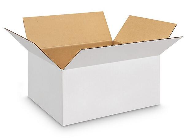 Pappkasse hvit 500 x 320 x 235mm | 20kg hvit bølgepappkasse-kjøtteske 