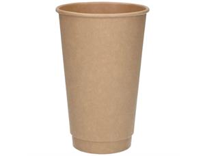Pappkopp Double Wall 48 cl (16oz) Brune pappkopper med dobbelvegg (400stk) 