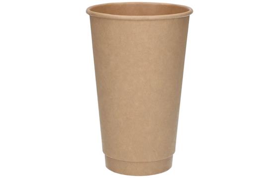 9442840  185316 Pappkopp Double Wall 48 cl (16oz) Brune pappkopper med dobbelvegg (400stk)