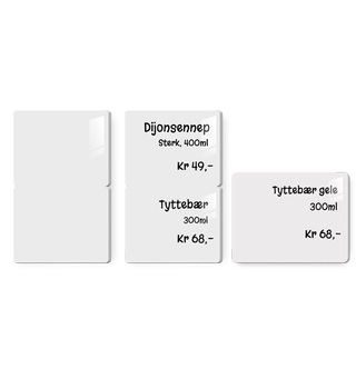 Plastkort - 2 tag 0,76mm hvite delbare plastkort til matvaremerking