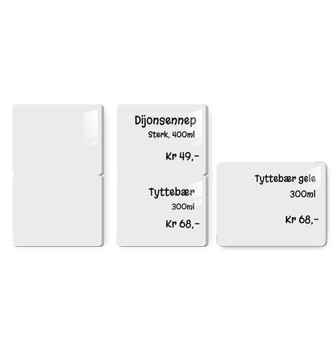 Plastkort - 2 tag 0,76mm hvite delbare plastkort til matvaremerking