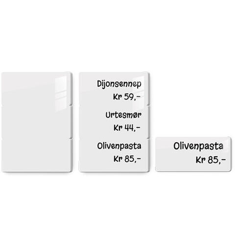 Plastkort - 3 tag hvite, 0,76mm delbare plastkort til matvaremerking