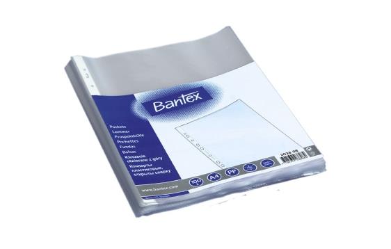 746070 Bantex 203808 Plastlomme BANTEX A4 topp 50my (100) 