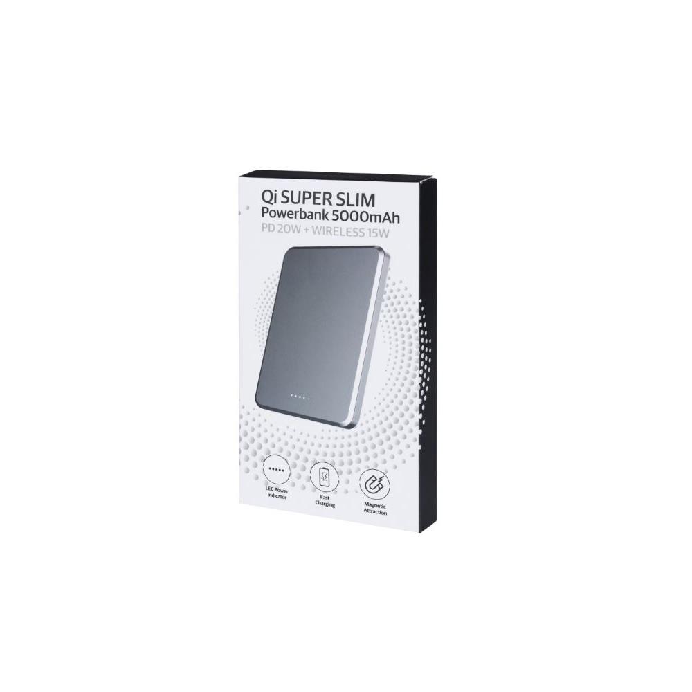 9444888  16103 QI Super Slim Powerbank 5000mAh Sort