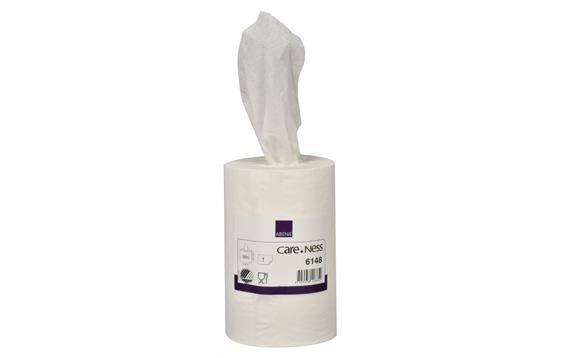 9427635 Abena 6147 Tørkerull ABENA Excellent 1-lags MINI 1-lags tørkerull 120 m hvit nyfiber