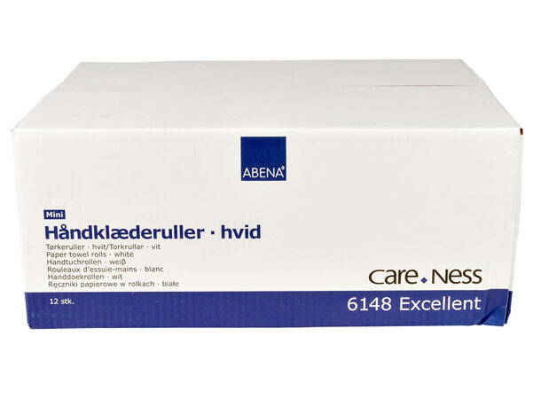 Tørkerull ABENA Excellent 1-lags MINI 1-lags tørkerull 120 m hvit nyfiber 