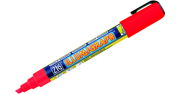 Tusj Illumigraph Vannbasert 2-6mm, Rød Til Blackboard - Døvigen AS