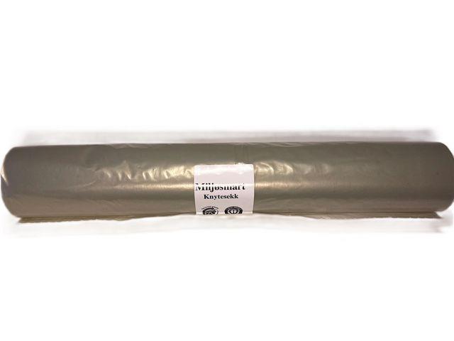 299542  PGRTRNK1 Avfallssekk knyte 85x155cm 55my tran(10) eske &#225; 8 ruller | s&#248;ppelsekk med hanker