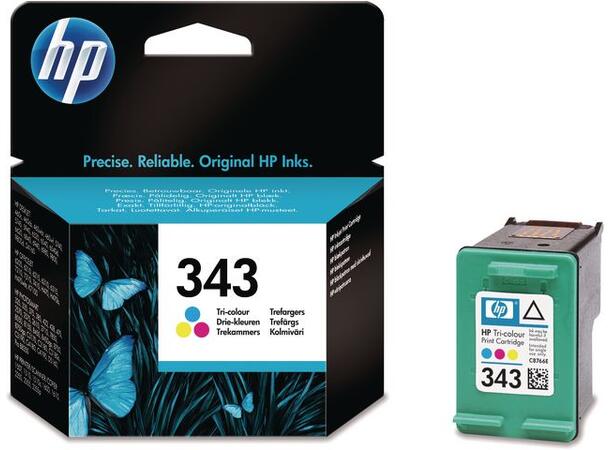 Blekk HP C8766EE serie 343 Farge Blekkpatron | Cyan(blå)/Magenta(rød)/Gul 