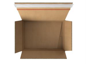 E-handelseske med selvklebende tape 230 x 165 x 80 mm | brun bølgepapp B/B 