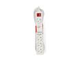 307087  ESOC650F2WT Forgrener NEDIS 6-veis m/bryter 5m hvit Skjøteledning