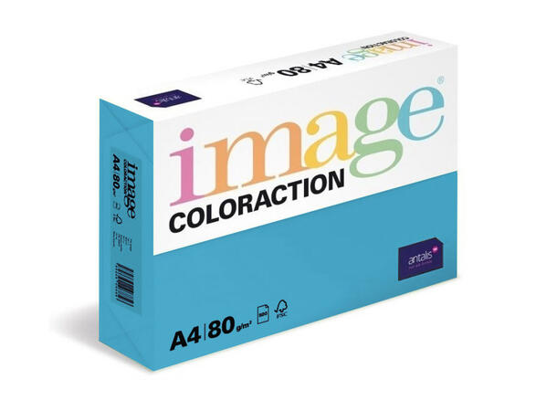Image Coloraction Isblå A4, 80 gr Farget kopipapir (500 ark pr pk) 