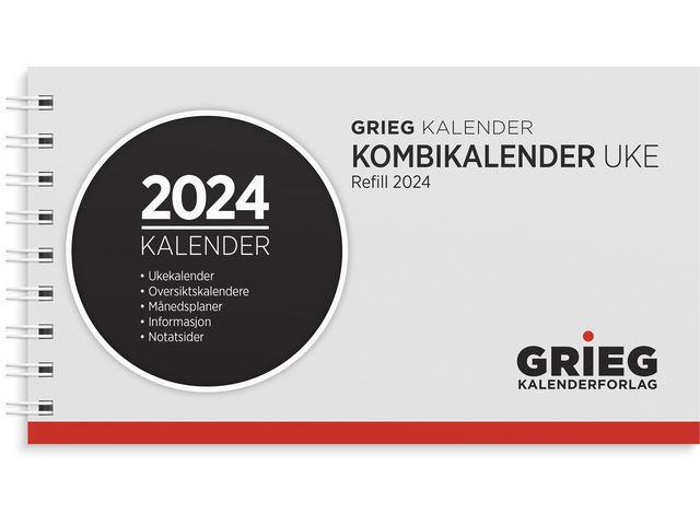 271121 Grieg kalender 98416024 Kombikalender GRIEG 2024 spiral Kombikalender Ukekalender Spiralisert