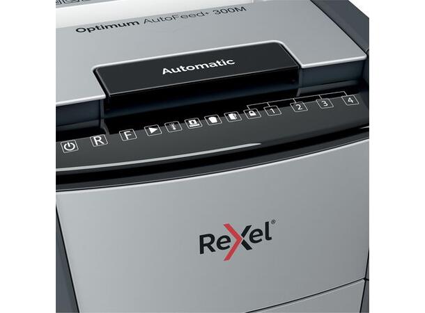 Makuleringsmaskin REXEL Auto+ 300M P5 Makuleringsmaskin med mikrokutting 