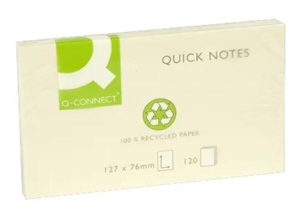 Notatblokk 76 x 127mm gul Resirk. (12) Post-It blokk 