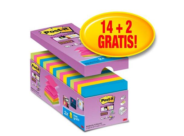 POST-IT® SuperS Z-N 76x76mm R330 (16) Super sticky | Z-Notes 