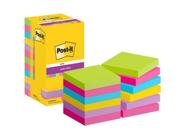 POST-IT® SuperSticky Rainbow76x76mm (12) 