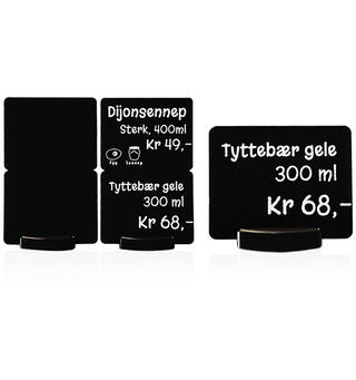 Plastkort - 2 tag 0,76mm - Svart matt delbare plastkort til matvaremerking