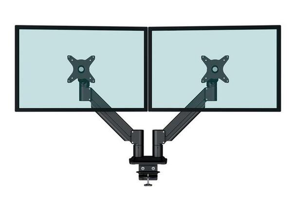 Skjermarm KENSON Twin Gasslift LCD Sort Flatskjermarm for 2 skjermer 