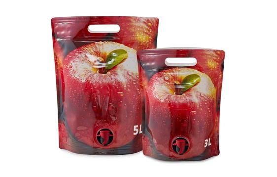 9433887   St&#229;pose med trykk for eplejuice | 3,0 L Komplett med tappekran - 150 stk pr eske