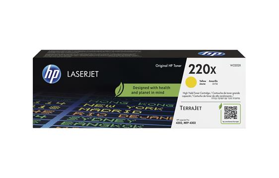 9442683 HP W2202X Toner HP 220X gul LaserJetPro 4202dn Inntil 5500 sider