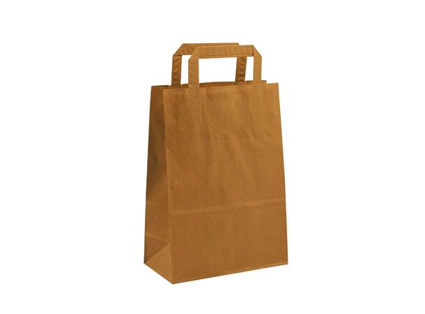 Topcraft ® papirpose med flate håndtak 200 x 100 x 280 mm | 70 gr | brun kraft 