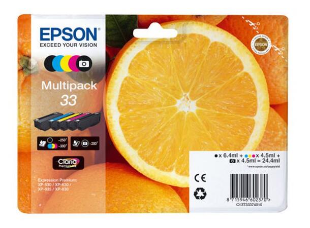Blekk EPSON 33 C13T33374011 CMYK+PK 