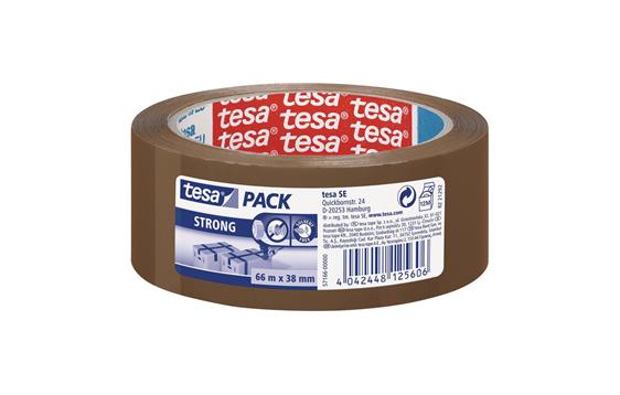 338586 Tesa 57166-00000-05 Emballasjetape TESA Strong 38mmx66m brun 