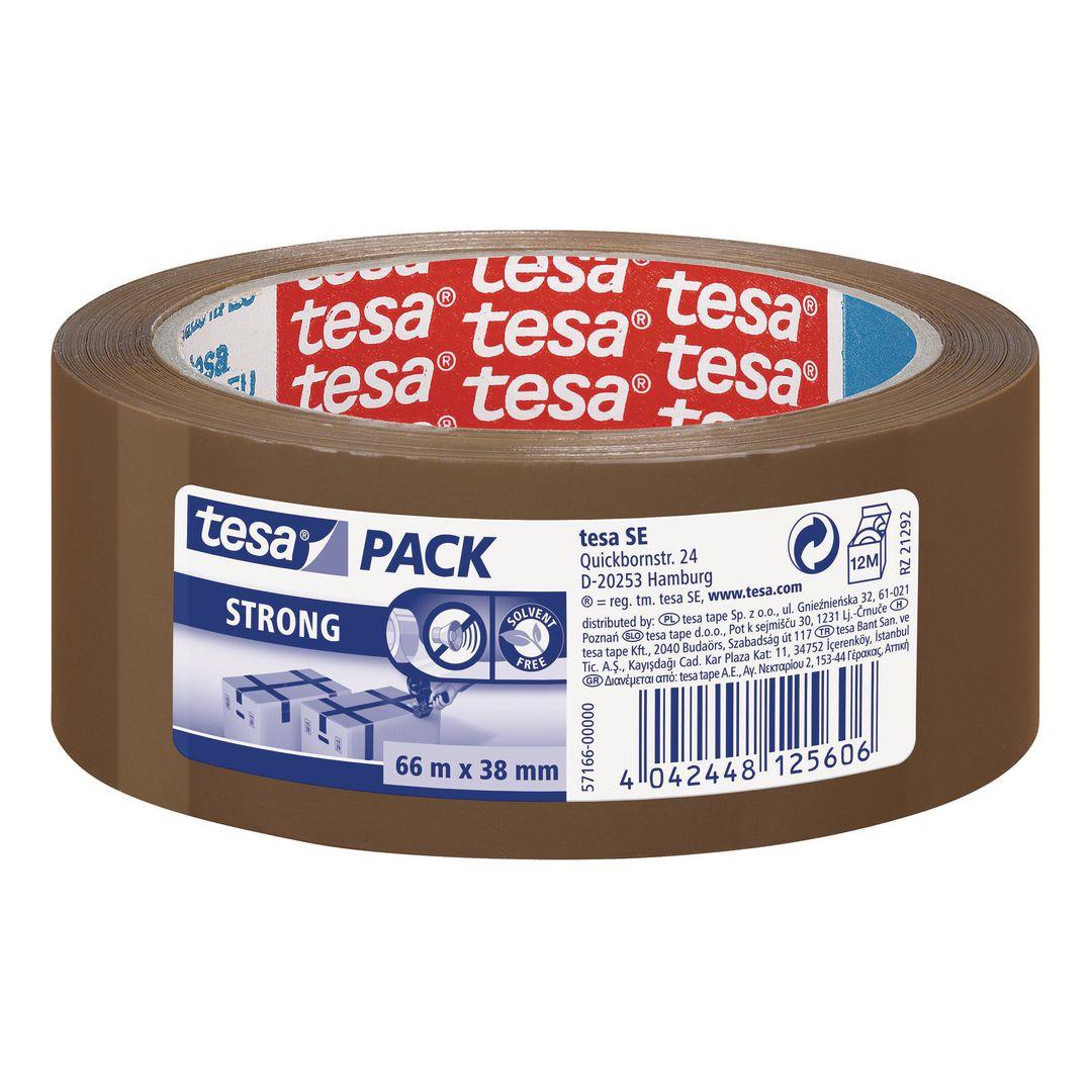 338586 Tesa 57166-00000-05 Emballasjetape TESA Strong 38mmx66m brun 