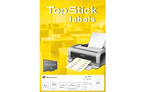 9445222   Etikett Topstick A4 70x36mm (2400) 