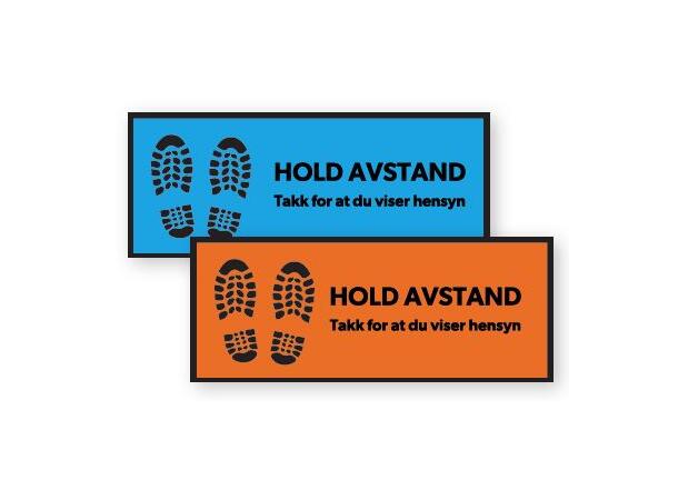 Gulvdekal "Hold avstand" 18x45cm BLÅ Pakke à 10 stk. | Gulvmerke | COVID 