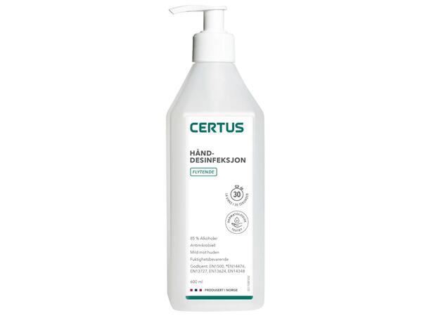 Håndesinfeksjon Certus 85% gel 600ml(12) 