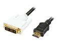 148159 Deltaco HDMI-112-K Kabel DELTACO HDMI/DVI M/M 2m sort 