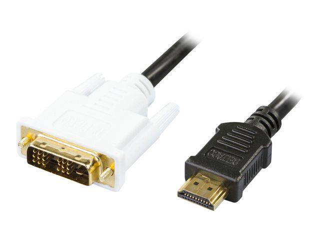 148159 Deltaco HDMI-112-K Kabel DELTACO HDMI/DVI M/M 2m sort 