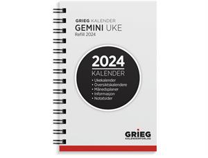 Lommekal GRIEG Gemini 2024 refill 